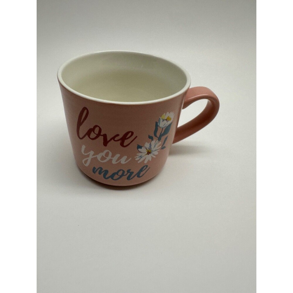 Opalhouse Target Love You More Pink Floral Stoneware Coffee Mug Daisy Flowers